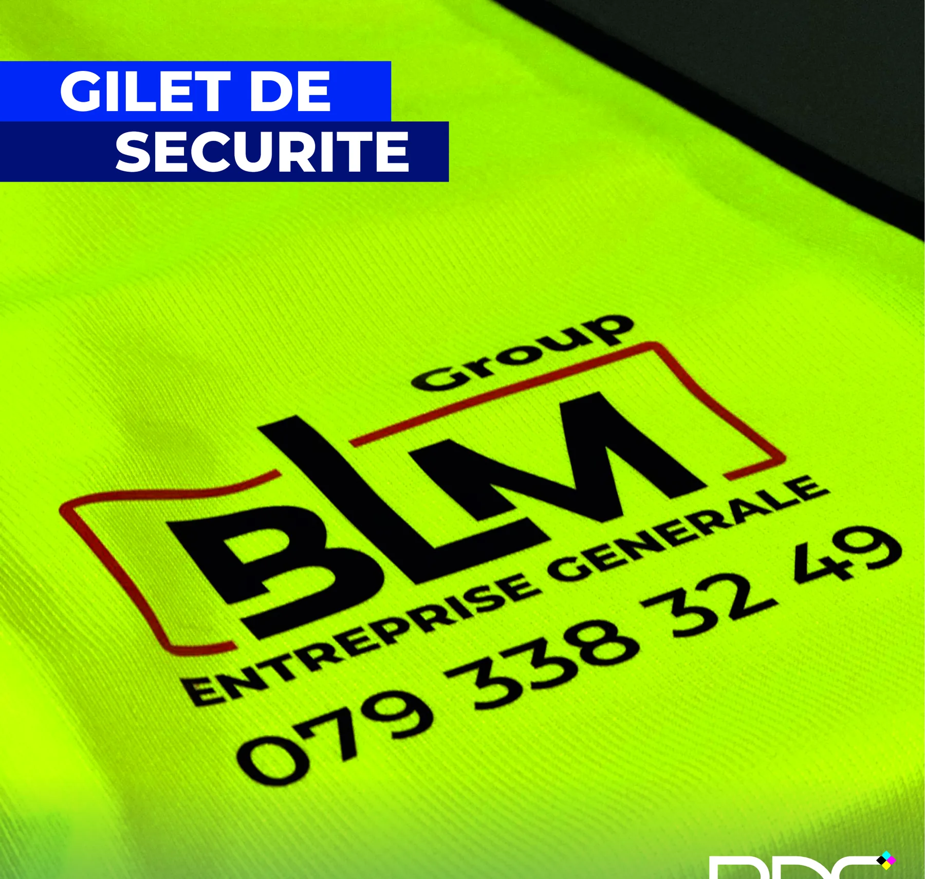 Gilet de sécurité floqué au logo d’une entreprise